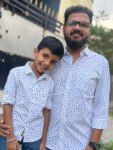 White Dot Mosaic Print Dad&Son Shirt
