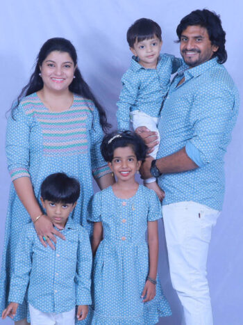 Teal Blue Print
