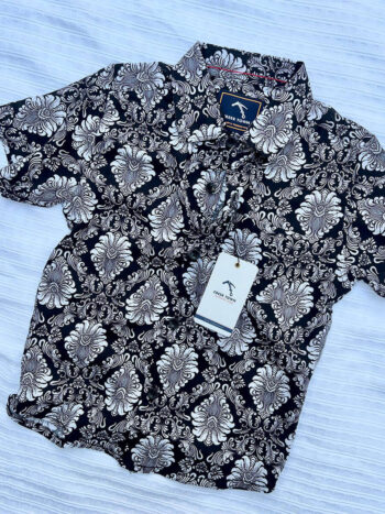 Black Abtract Rayon Printed Shirt