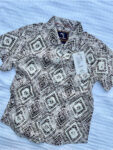 Black & White Diamond Rayon Printed Shirt