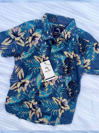 Blue Flower Avatar Navy Rayon Shirt