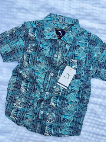 Blue Seamless Rayon Printed Shirts