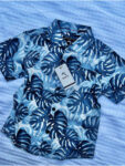 Croton Blue leaf Rayon Shirt