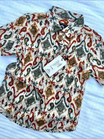 White Ikat Rayon printed Shirt