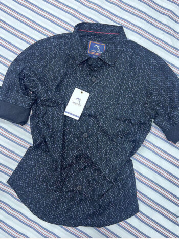 Navy Maze printed shirt