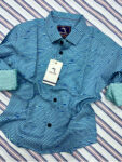 Rayon Blue Waves printed shirt