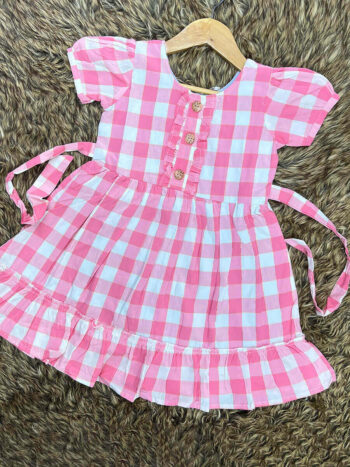 Light Pink Checked Frock