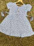 White Blue Multi Flared Frock