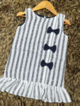 Black White Stripe 3 Bow Frock