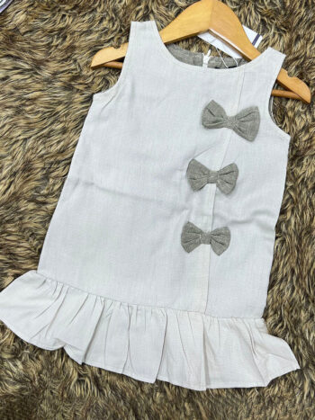 Light Grey 3 Bow Frock