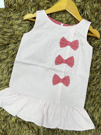 Very light pink 3 Bow Frock