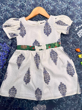 BW Pinetree Printed Puff Sleeve Frock