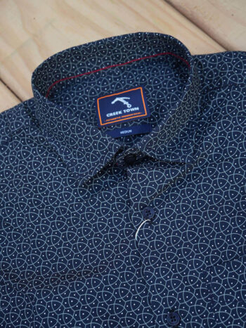 Black, Distinct blue geo pattern