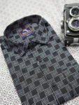 Black Base White Grid Print