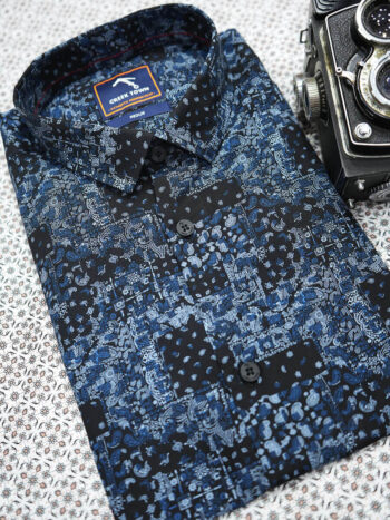 Black and Blue Paisley Bandana Pattern