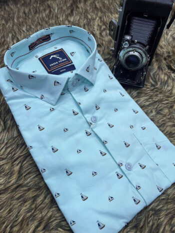 Sky Blue Small Boat Print