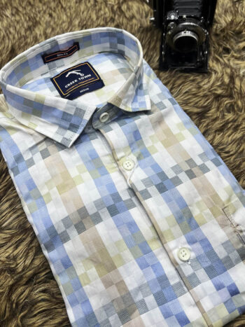 Multi Coloured Small Checks Print (Yellow, Blue)