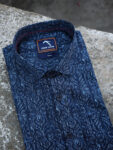 Navy blue intricate style print