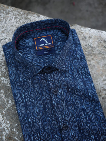 Navy blue intricate style print