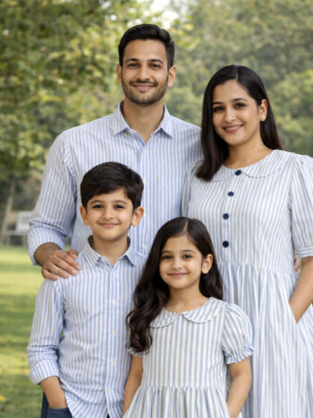 Oxford Blue Stripe Family Combo