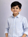Oxford Blue Stripe Family Combo Boy Shirt