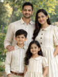 Half White Stripe Design Family Combo