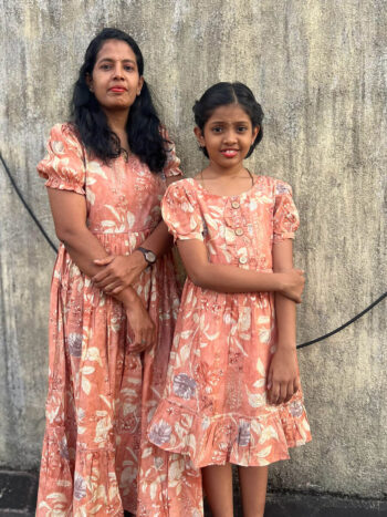 Peach Floral Silk Modal Print