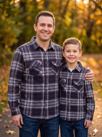 Maroon Blue Flannel White checks