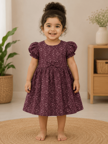 Dark Maroon & White Batik Black Print