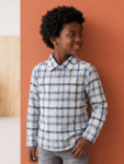 White blue checks