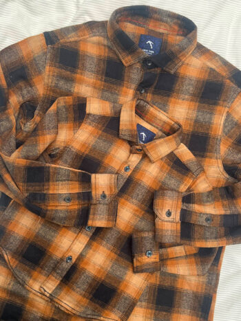 Orange and black flannel lumberjack Checks shirt