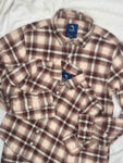 Classic brown and cream tartan check pattern shirt