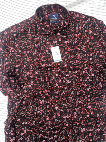 Black base red cherry blossom