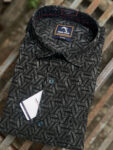 Black cubist geometric print