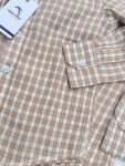 Beige and Half White Checked - Son Shirt